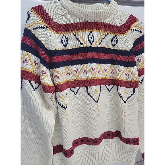 Vtg Youngbloods Fair Isle Ski Sweater Virgin Acrylic Knit Pullover Sz M - Picture 4 of 13